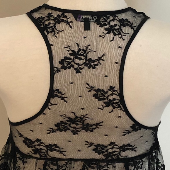 Like-New Black Dotted-Lace Talula/Aritzia Tank Top - Picture 11 of 14